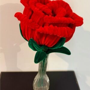 BIG Faux Flower Red Rose